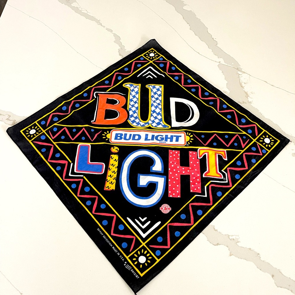 Genuine Vintage 80’s Bud Light Beer Bandanna